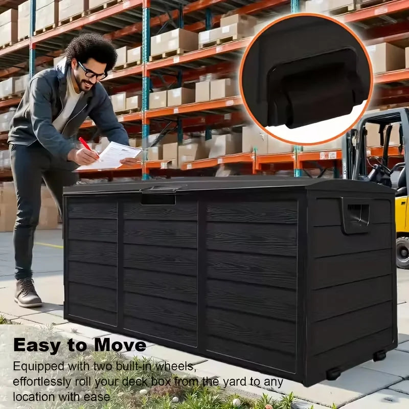 Heavy Duty Large 75 Gallon Outdoor Deck Box with Lockable Lid