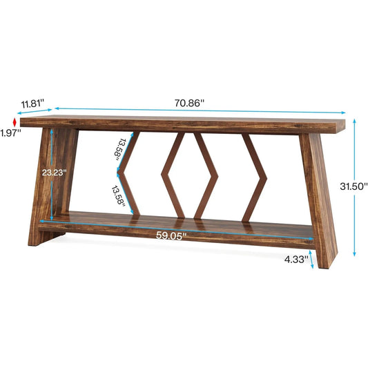 Multifunctional Long Narrow Farmhouse Console Table