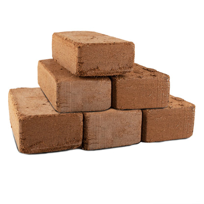 Six Pack Coco Coir Brick for Plants- Made of Peat Moss, Fiber and Coconut Husk