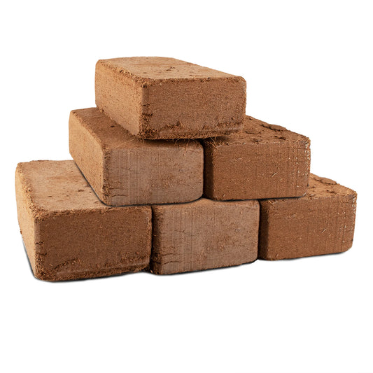 Six Pack Coco Coir Brick for Plants- Made of Peat Moss, Fiber and Coconut Husk