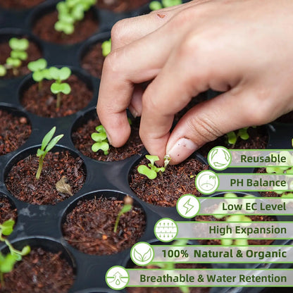 Six Pack Coco Coir Brick for Plants- Made of Peat Moss, Fiber and Coconut Husk
