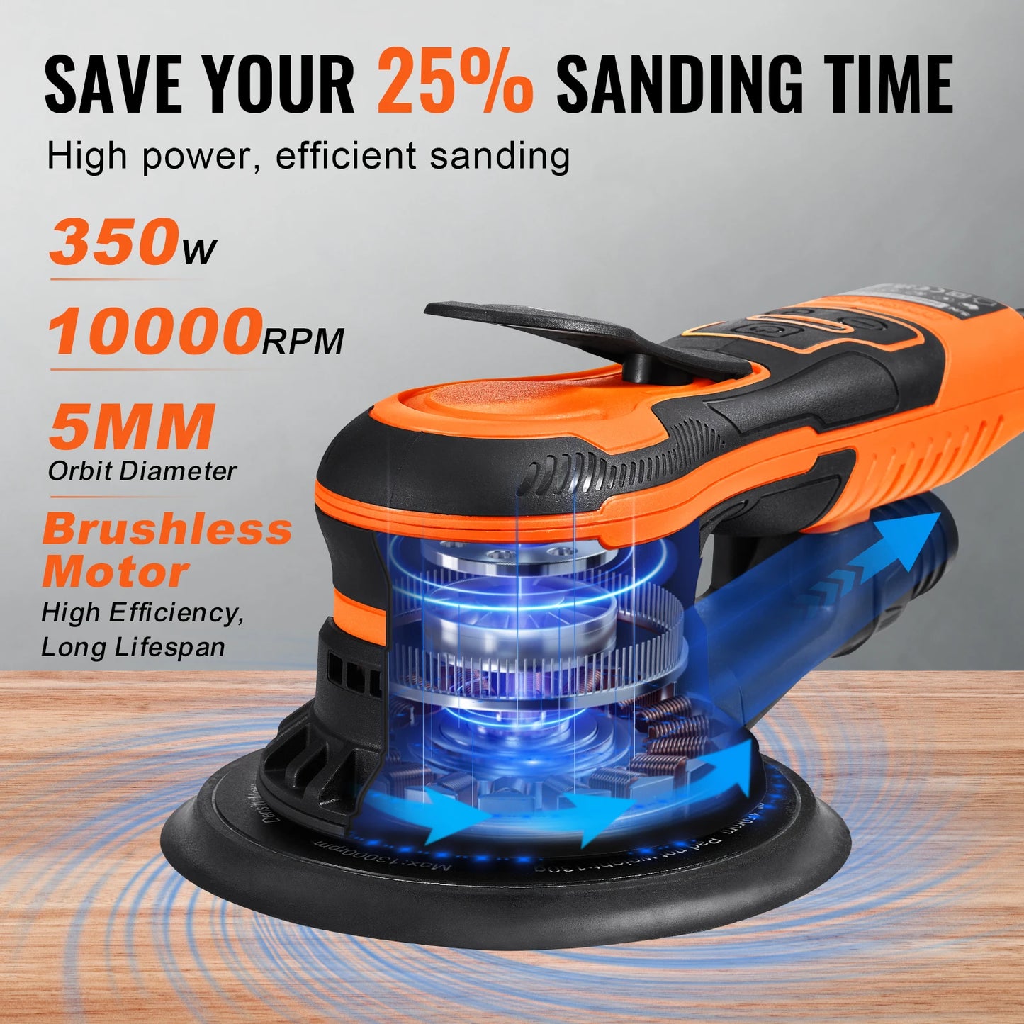 Six Speed Variable, Brushless Electric Orbital Sander