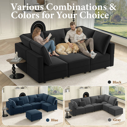 Modern Design Sectional Sofa with Storage Convertible Couch Sleeper