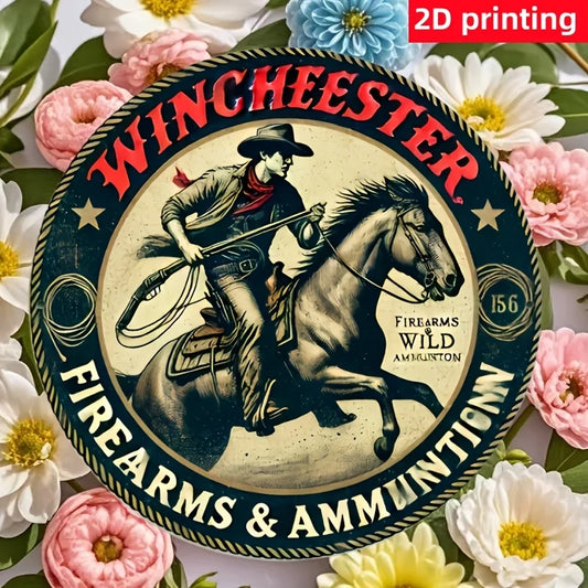 Vintage Winchester Firearms Wooden Wall Sign