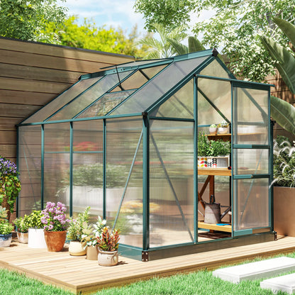 Aluminum Polycarbonate Greenhouse with Frame Walk-In Outdoor Plant Garden