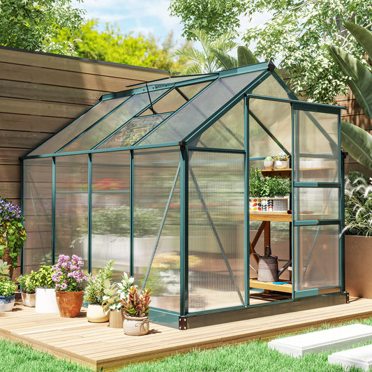 Aluminum Polycarbonate Greenhouse with Frame Walk-In Outdoor Plant Garden