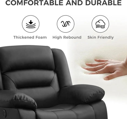 Oversized Power Recliner Faux Leather Chair
