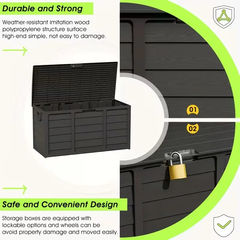 Heavy Duty Large 75 Gallon Outdoor Deck Box with Lockable Lid
