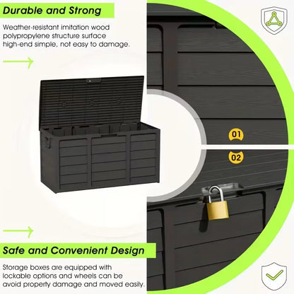 Heavy Duty Large 75 Gallon Outdoor Deck Box with Lockable Lid