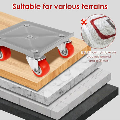 Portable Furniture Movers with 360 Degree Rubber Wheels