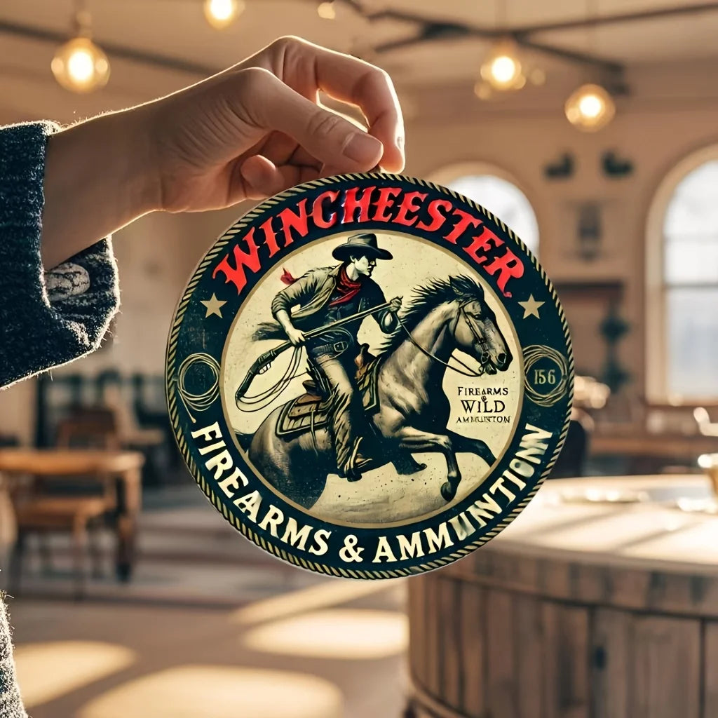Vintage Winchester Firearms Wooden Wall Sign