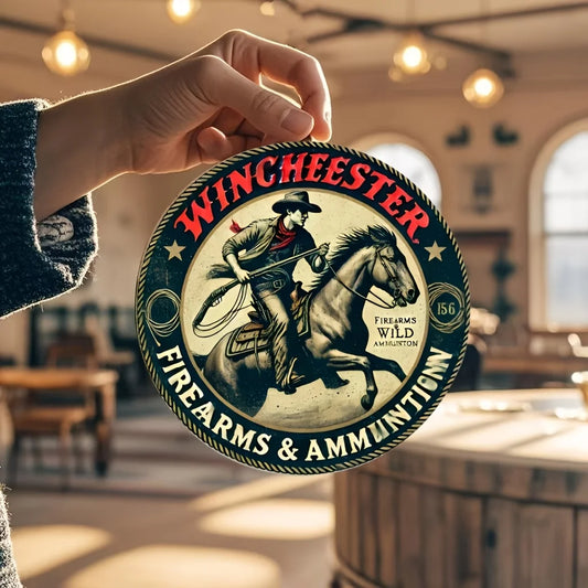 Vintage Winchester Firearms Wooden Wall Sign
