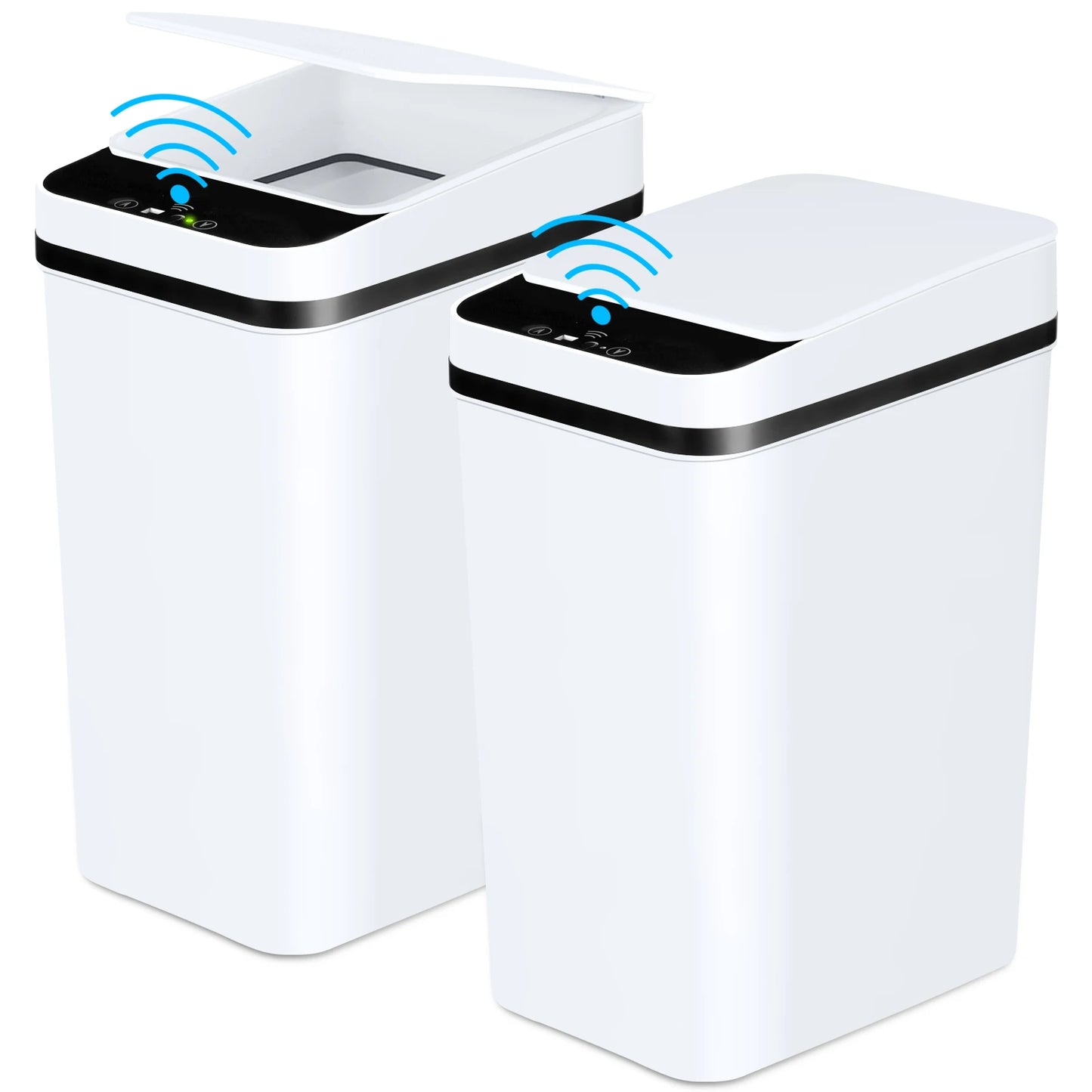 2 Pack  Touchless Motion Sensor 12L Bathroom Automatic Trash Cans