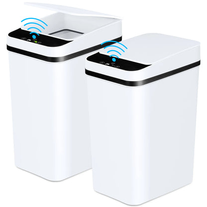 2 Pack  Touchless Motion Sensor 12L Bathroom Automatic Trash Cans