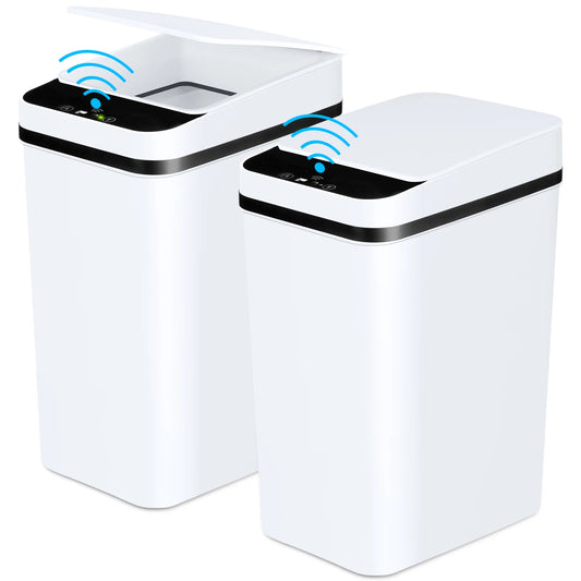 2 Pack  Touchless Motion Sensor 12L Bathroom Automatic Trash Cans