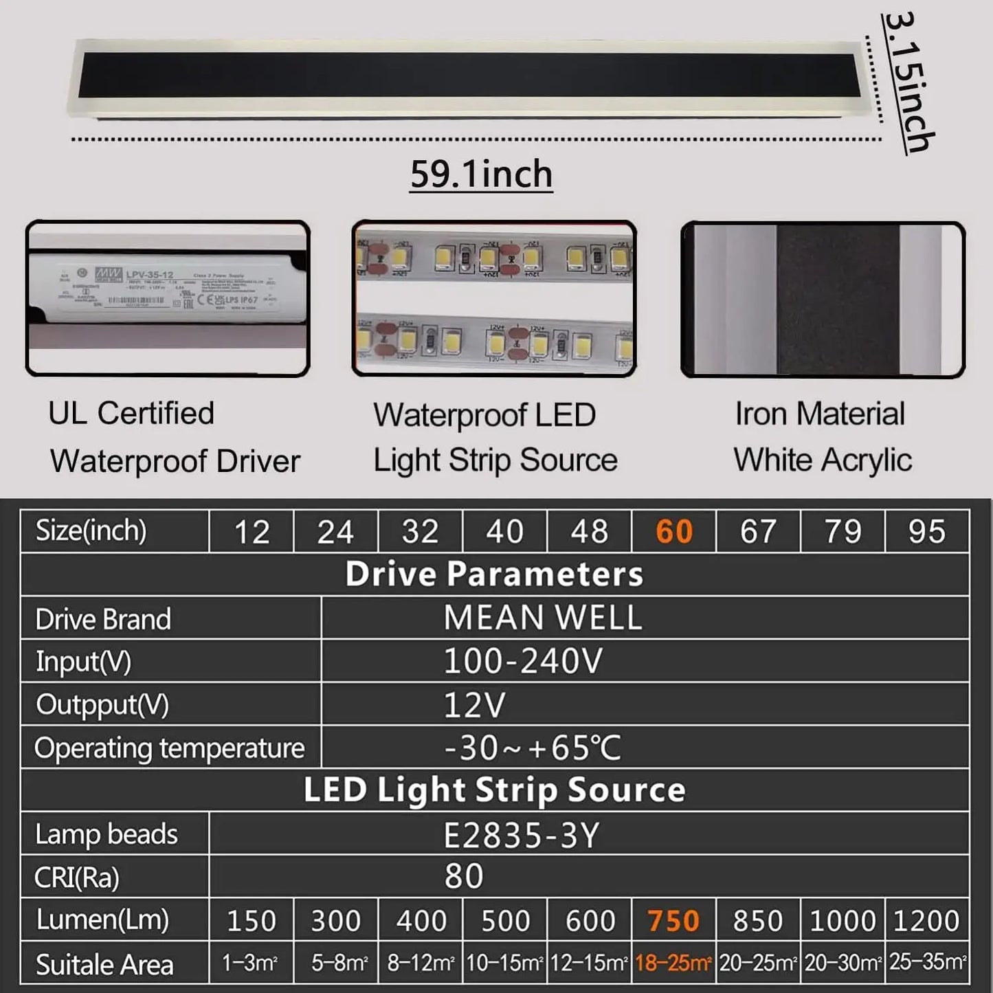 Modern LED Waterproof Wall Mount  Sconce