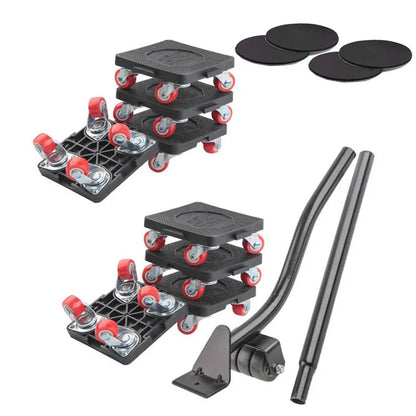 Furniture Moving Transport Roller Set and Hand Tool