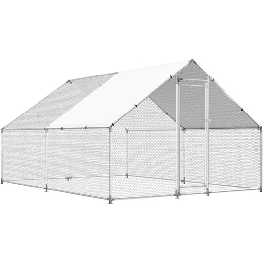 Outdoor Walk-In Chicken Coop with UV-Protection and Waterproof Cover
