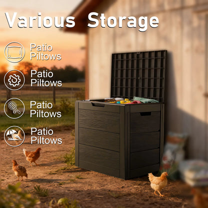 Heavy Duty Large 75 Gallon Outdoor Deck Box with Lockable Lid