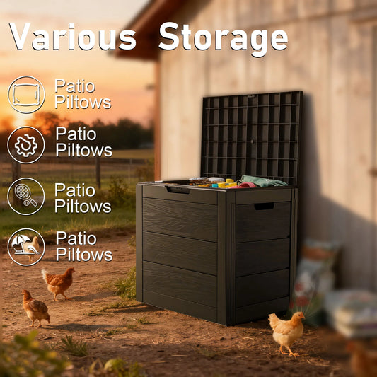 Heavy Duty Large 75 Gallon Outdoor Deck Box with Lockable Lid