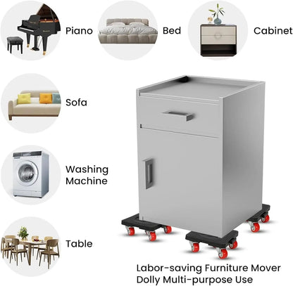 Portable Furniture Movers with 360 Degree Rubber Wheels
