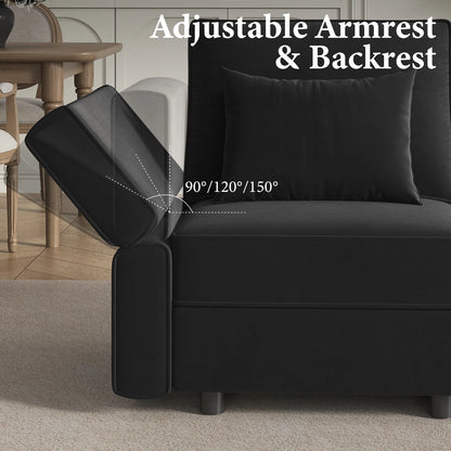 Modern Design Sectional Sofa with Storage Convertible Couch Sleeper