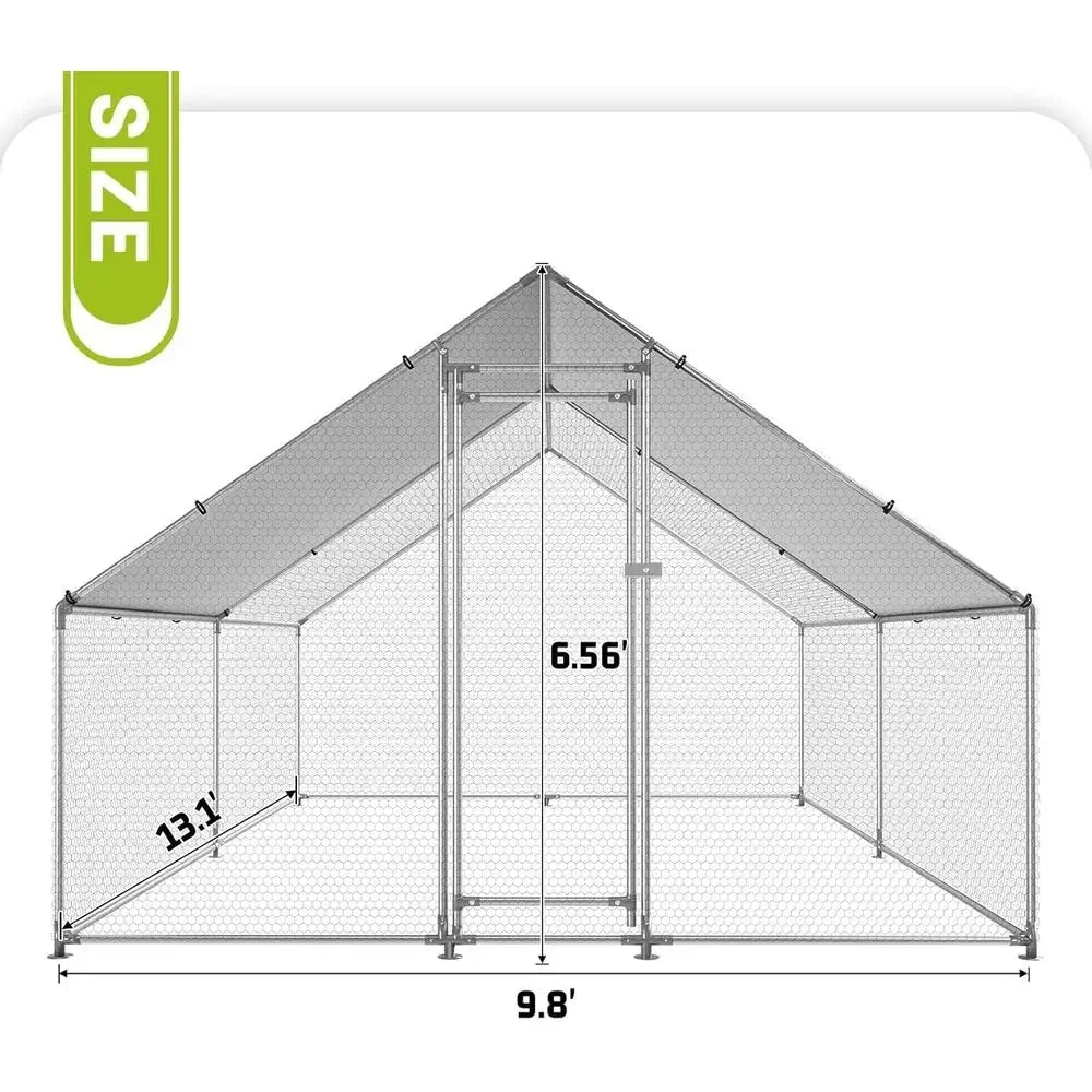 Outdoor Walk-In Chicken Coop with UV-Protection and Waterproof Cover