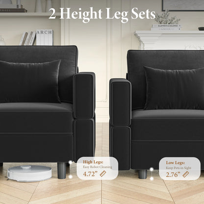 Modern Design Sectional Sofa with Storage Convertible Couch Sleeper
