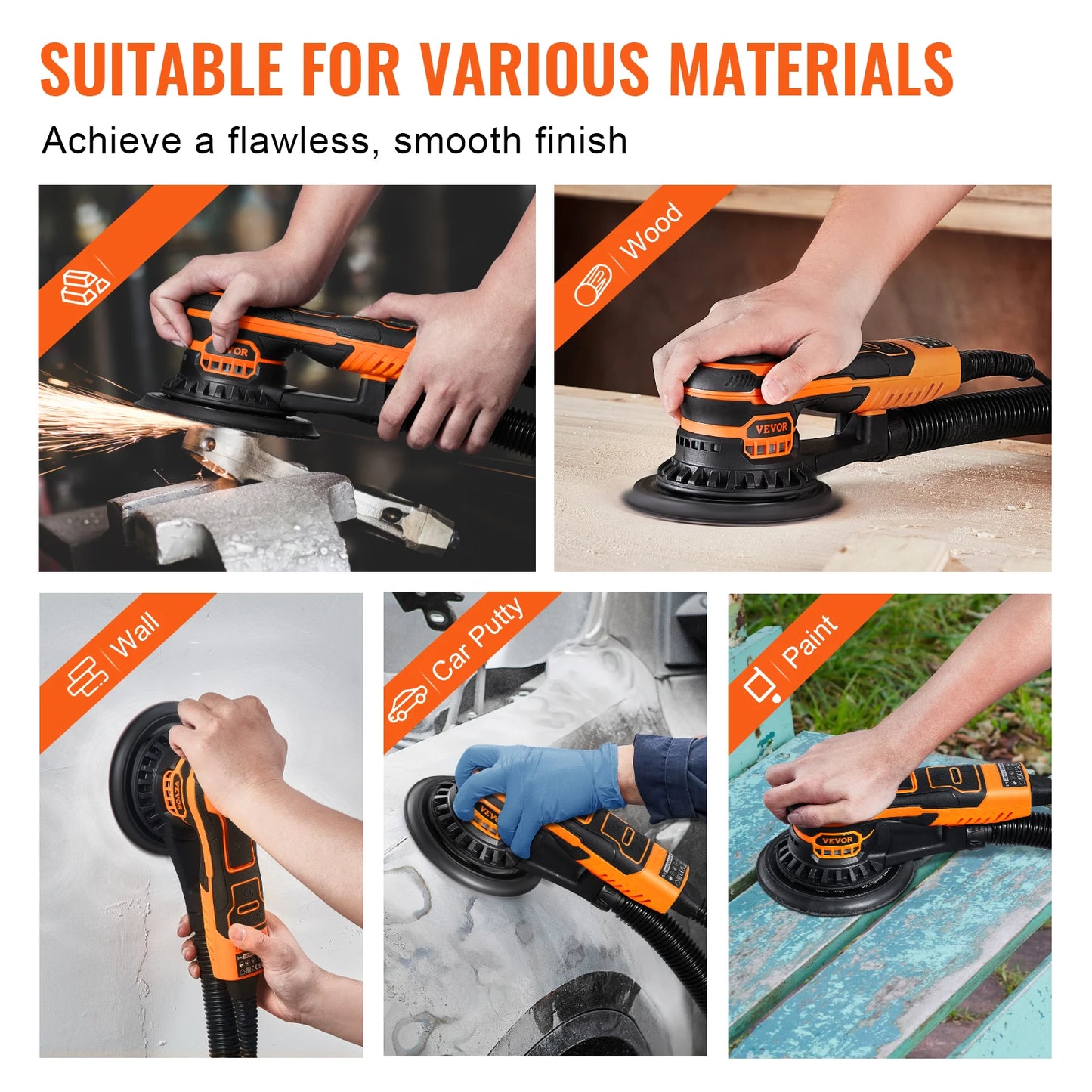 Six Speed Variable, Brushless Electric Orbital Sander