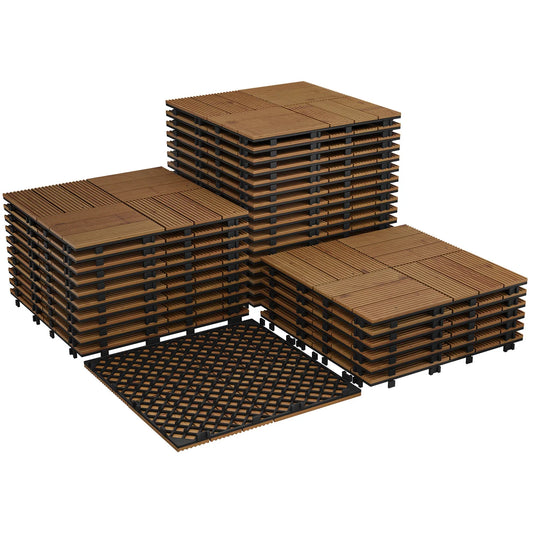 Acacia Wood Connected Weatherproof Deck Tiles