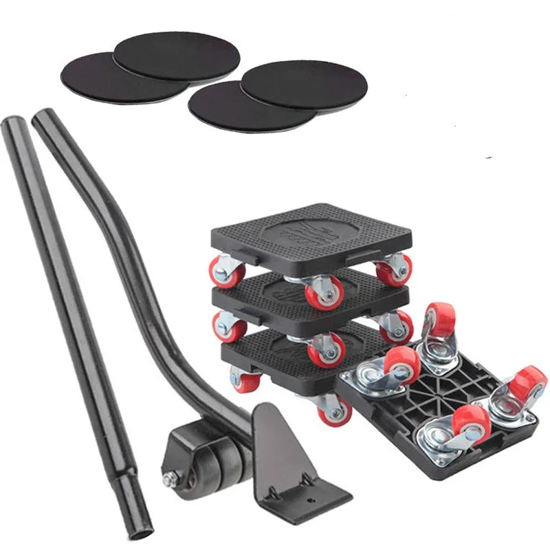 Furniture Moving Transport Roller Set and Hand Tool