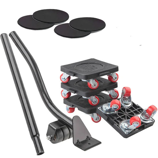 Furniture Moving Transport Roller Set and Hand Tool