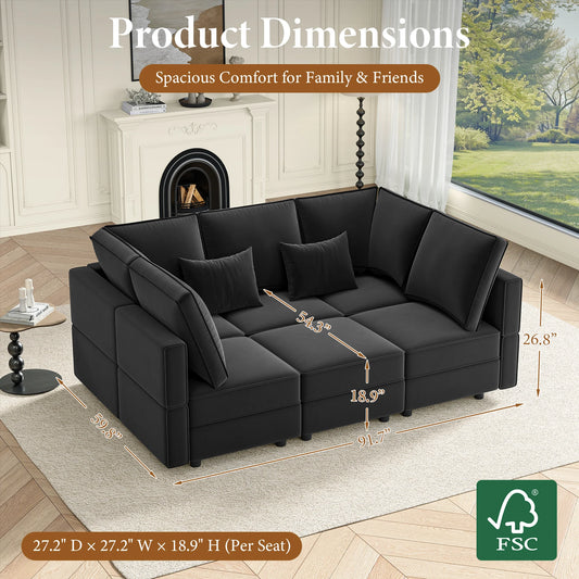 Modern Design Sectional Sofa with Storage Convertible Couch Sleeper