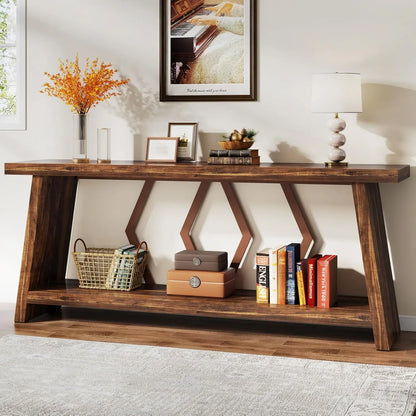 Multifunctional Long Narrow Farmhouse Console Table