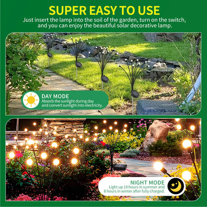 Solar Firefly Lights LED Outdoor Decorative Garden Lights