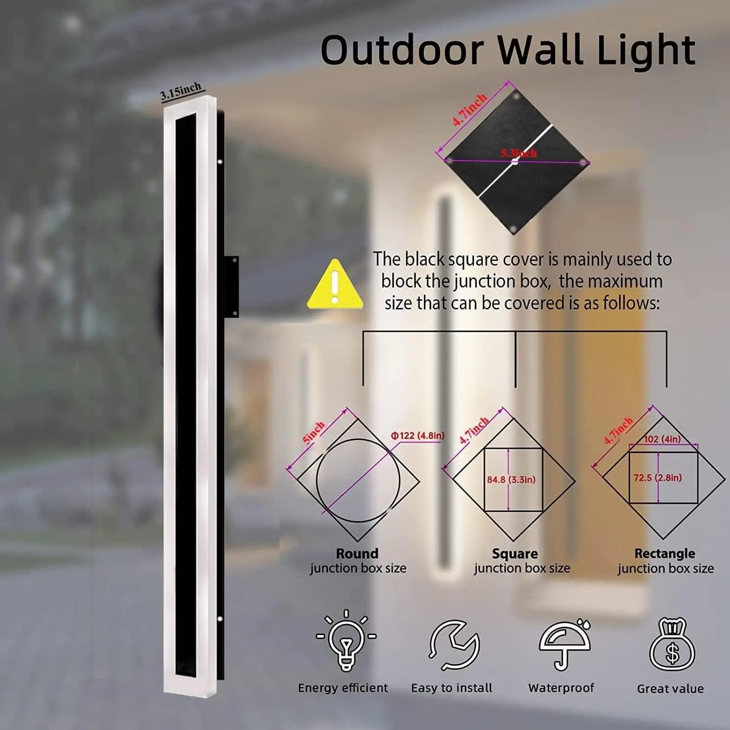 Modern LED Waterproof Wall Mount  Sconce