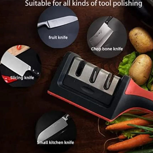 3-Stage Knife Sharpener Set  with Non-Slip Base