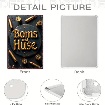 High-Quality, Vintage Ammunition Metal Tin Sign