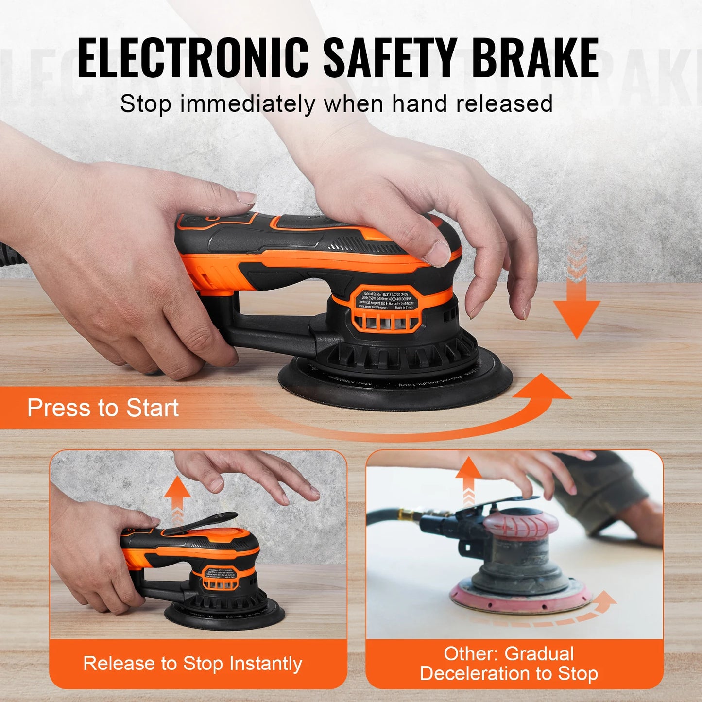 Six Speed Variable, Brushless Electric Orbital Sander