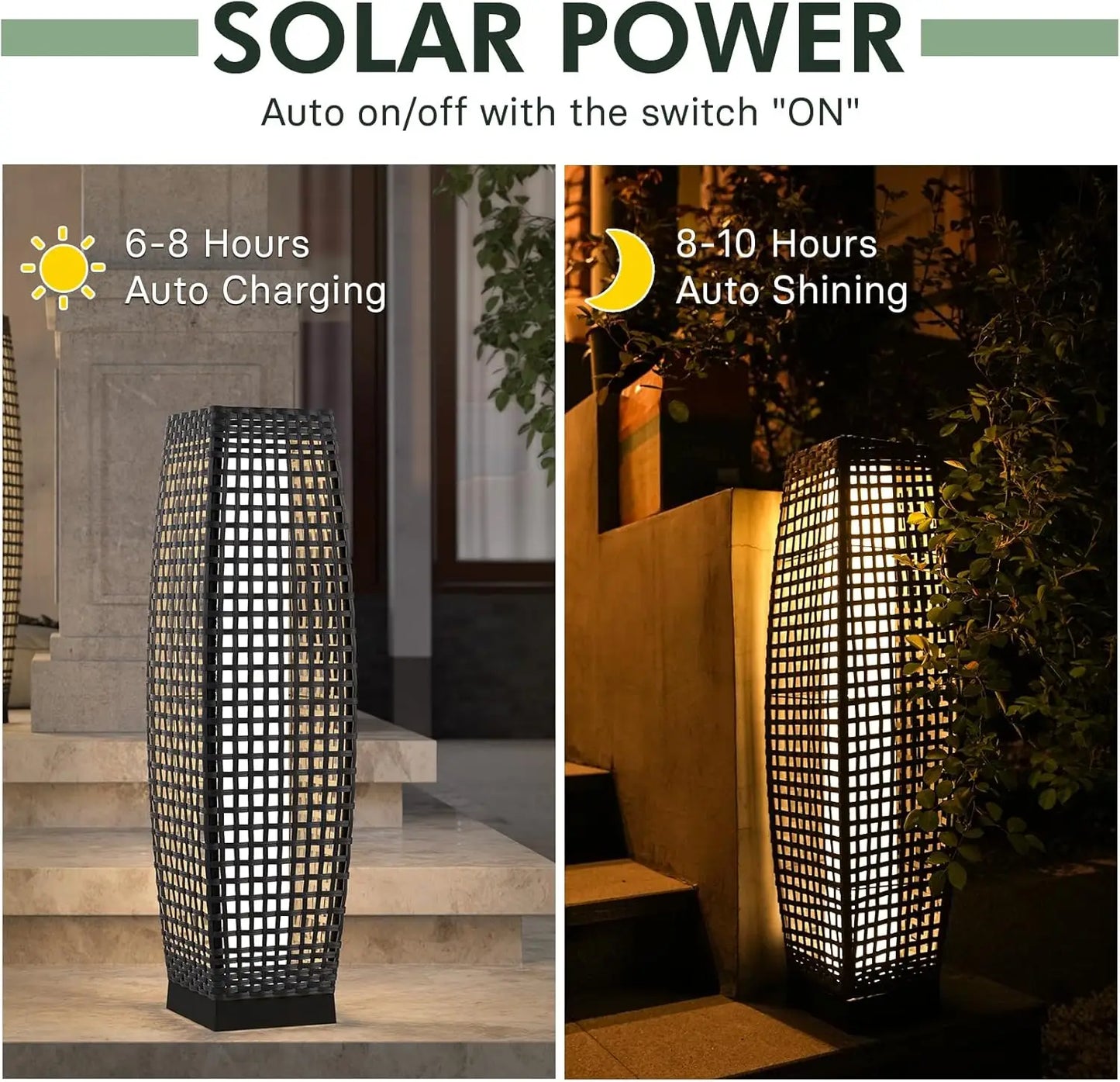 Outdoor Solar Water-Resistant Powered Floor Lamp
