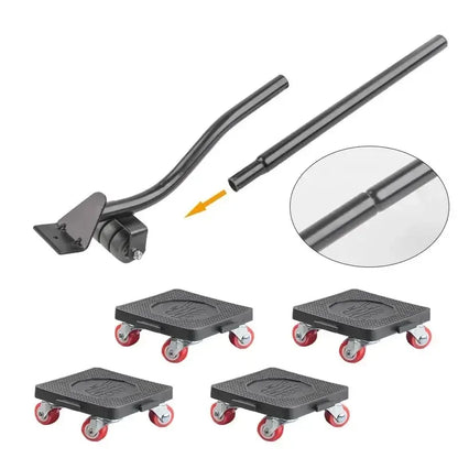 Furniture Moving Transport Roller Set and Hand Tool