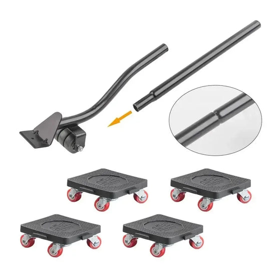 Furniture Moving Transport Roller Set and Hand Tool