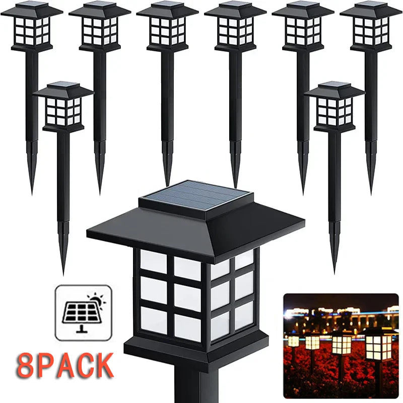 8 Pack Outdoor Waterproof Solar Lights