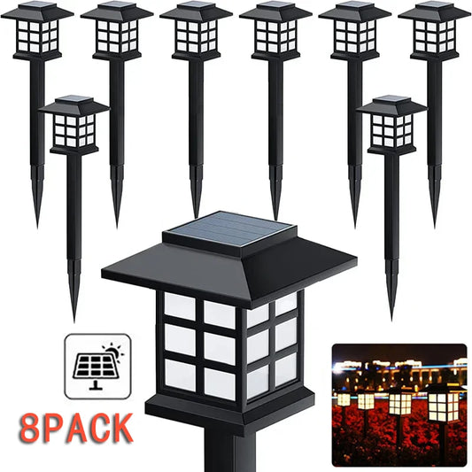 8 Pack Outdoor Waterproof Solar Lights
