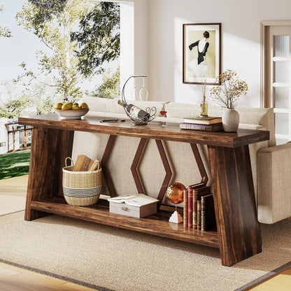 Multifunctional Long Narrow Farmhouse Console Table