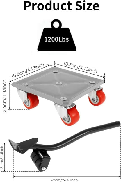 Portable Furniture Movers with 360 Degree Rubber Wheels