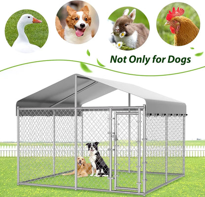 Extra Large Outdoor Dog Kennel with Roof and Lock