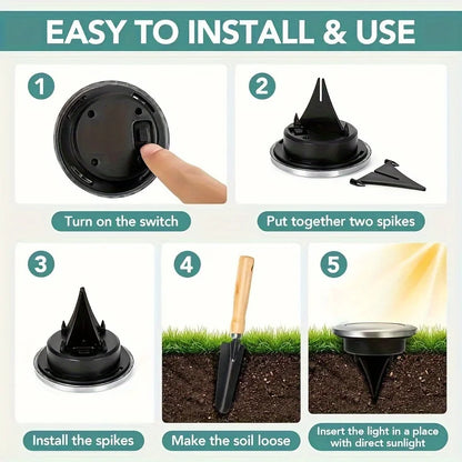 8 Piece Solar Power Disk Light Outdoor Underground