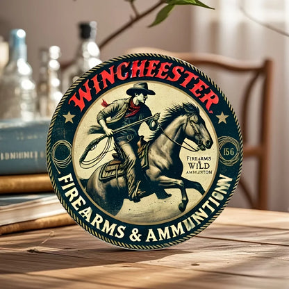 Vintage Winchester Firearms Wooden Wall Sign